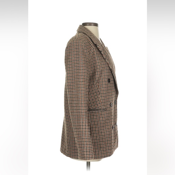 Astr Brown Checkered Double-Breasted Blazer - Picture 3 of 6